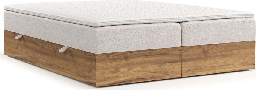 Boxspring postel s úložným prostorem v béžovo-přírodní barvě 180x200 cm Faro – Maison de Rêve