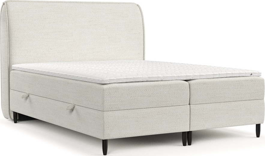 Krémová boxspring postel s úložným prostorem 140x200 cm Melba – Maison de Rêve