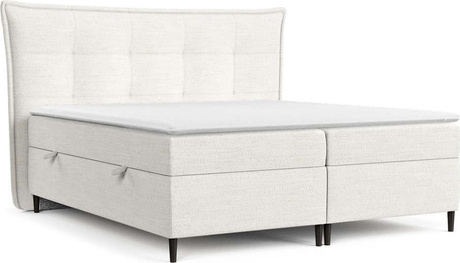 Krémová boxspring postel s úložným prostorem 180x200 cm Sinai – Maison de Rêve