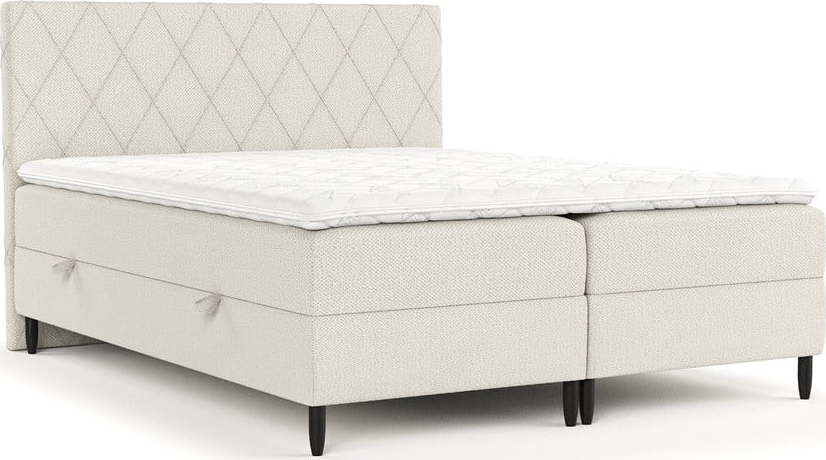 Béžová boxspring postel s úložným prostorem 160x200 cm Gwen – Maison de Rêve