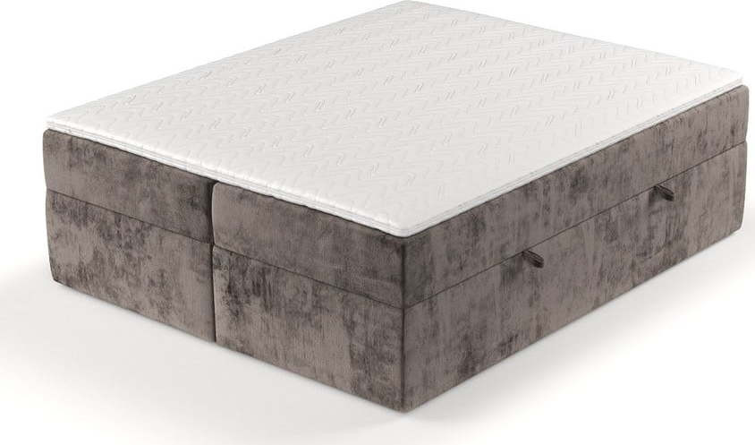 Hnědá boxspring postel s úložným prostorem 180x200 cm Yoko – Maison de Rêve