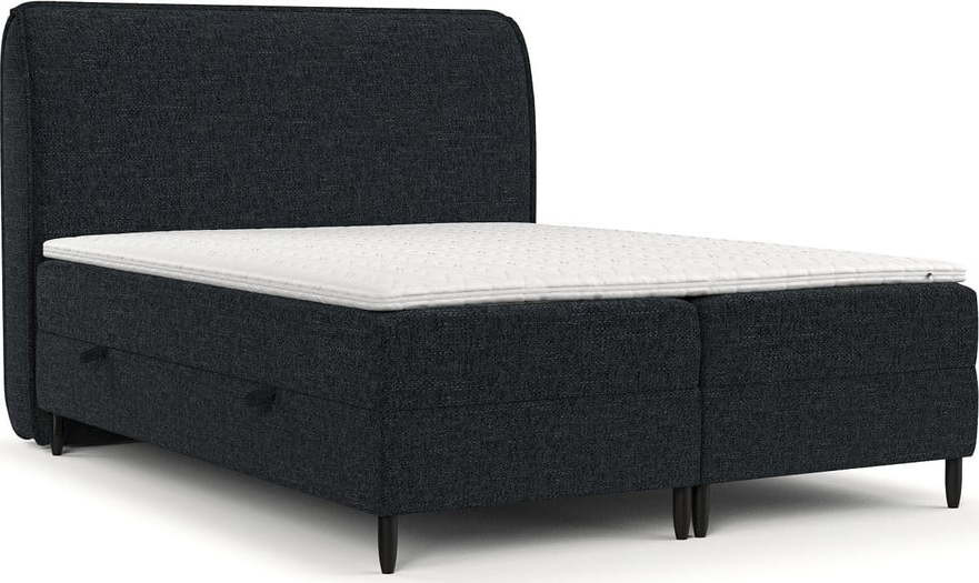 Černá boxspring postel s úložným prostorem 160x200 cm Melba – Maison de Rêve