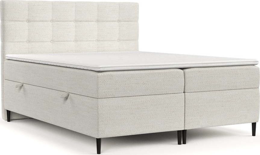 Krémová boxspring postel s úložným prostorem 140x200 cm Urbaneo – Maison de Rêve