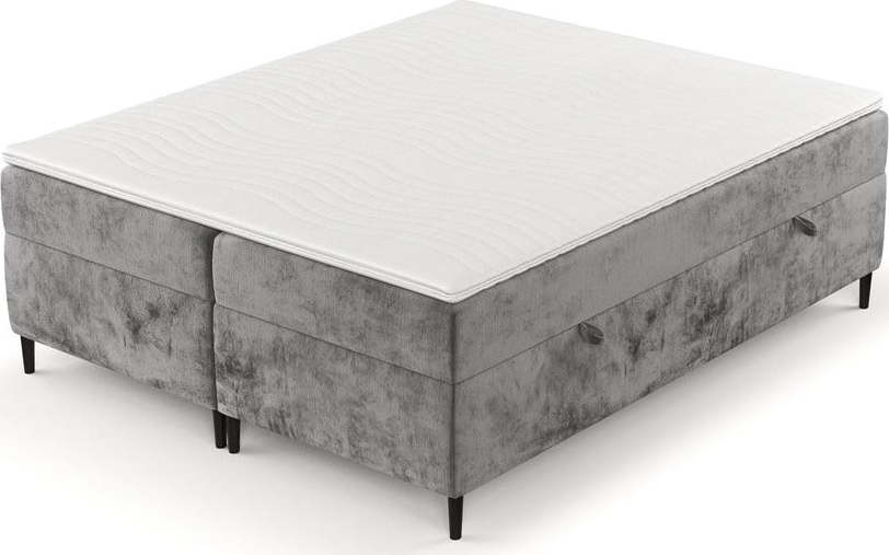 Tmavě šedá boxspring postel s úložným prostorem 180x200 cm Araya – Maison de Rêve