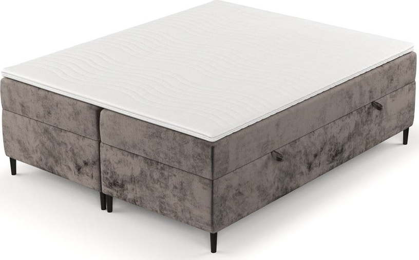 Hnědá boxspring postel s úložným prostorem 180x200 cm Araya – Maison de Rêve