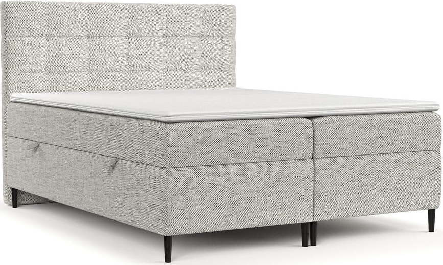 Světle šedá boxspring postel s úložným prostorem 140x200 cm Urbaneo – Maison de Rêve