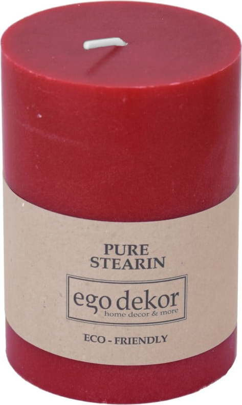 Červená svíčka Eco candles by Ego dekor Friendly, doba hoření 37 h