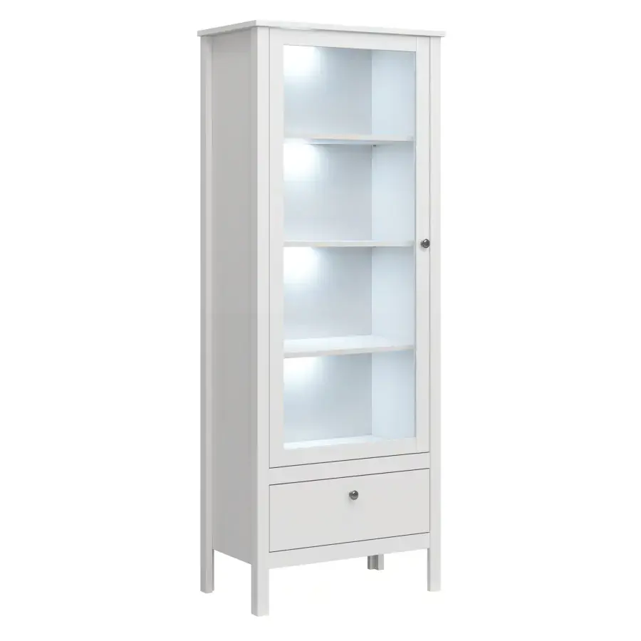 Tempo Kondela Vitrína OLJE 1W1S - bílá