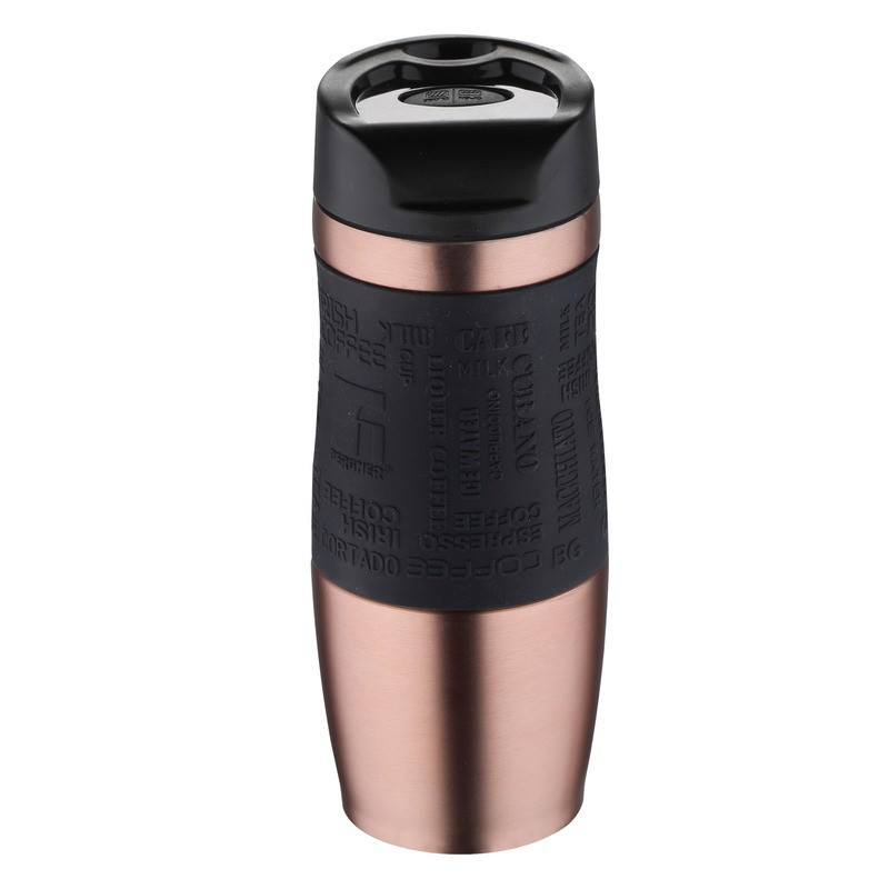 BERGNER Termohrnek s protiskluzovým úchopem 400 ml rosegold BG-37518-MPK