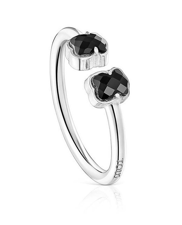 Tous Otevřený stříbrný prsten s onyxy 1001943413