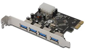 Digitus 4-Port USB 3.0 PCI Express přídavná karta, chipset VL800