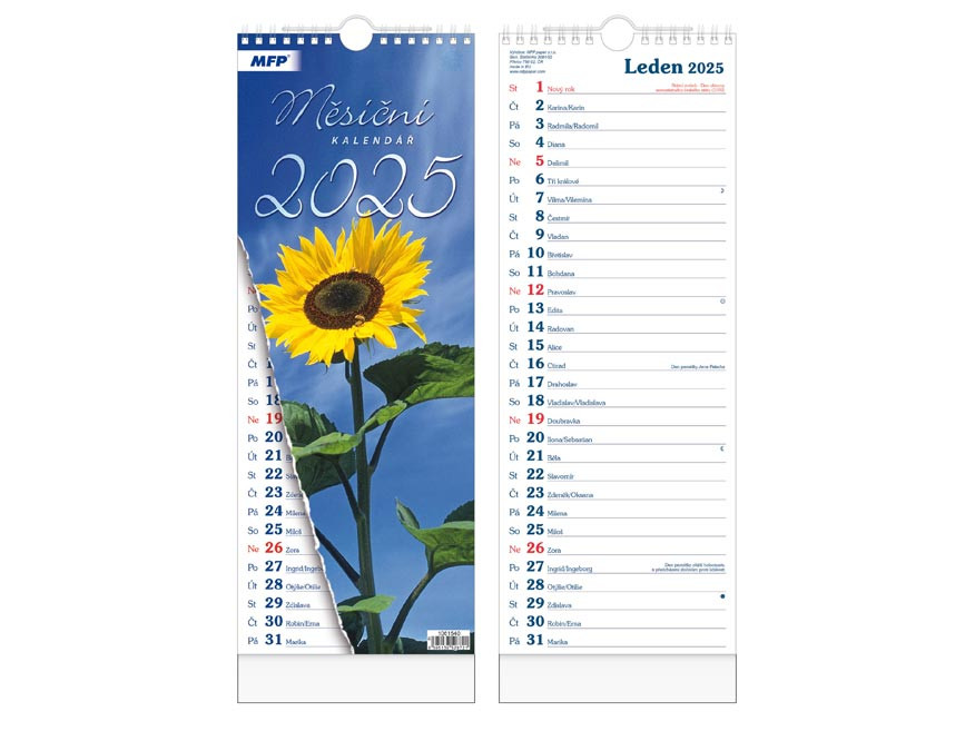 MFP 1061540 Kalendář 2025 nástěnný Měsíční - vázankový