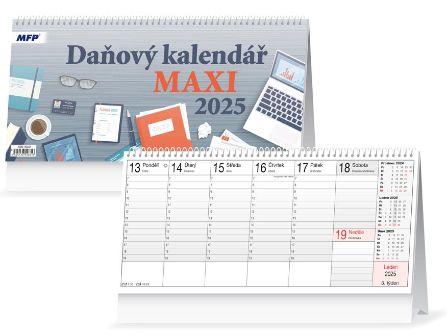 MFP 1061549 Kalendář 2025 stolní Daňový MAXI