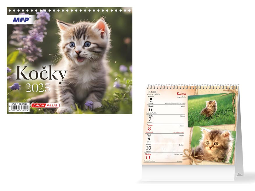 MFP 1061567 Kalendář 2025 stolní mini Kočky