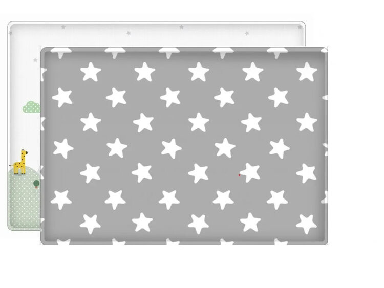 LALALU Podložka na hraní Premium White Star 190x130 cm
