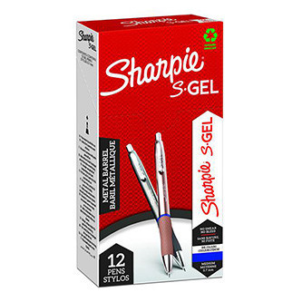 Sharpie, gelové pero S-Gel Metal, modré, 12ks, 0.7mm