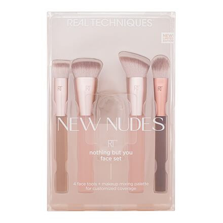 Real Techniques New Nudes Nothing But You Face Set dámský odstín hnědá sada: kosmetický štětec Filtered Cheek Brush 082 1 ks + kosmetický štětec Falt Contour Brush 084 1 ks + kosmetický štětec Angled Foundation Brush 081 1 ks + kosmetický ?