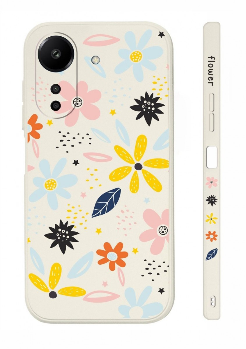 Kryt TopQ Design Xiaomi Redmi 13C Barevné kvítky 122989
