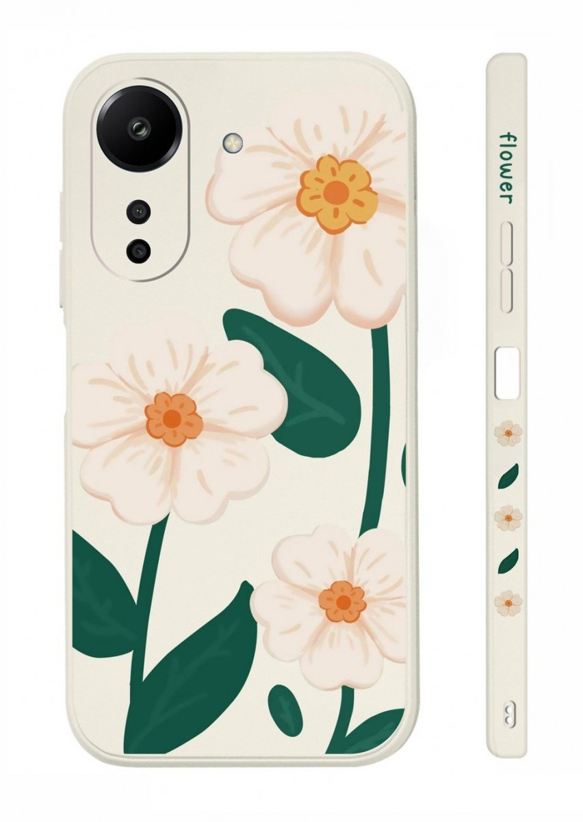 Kryt TopQ Design Xiaomi Redmi 13C Bílé květy 122983