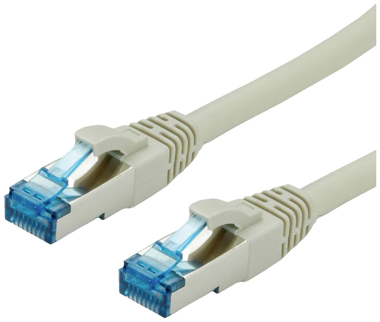 Value 21.99.1990 RJ45 síťové kabely, propojovací kabely CAT 6A S/FTP 1.50 m šedá dvoužilový stíněný, bez halogenů, samozhášecí 1 ks