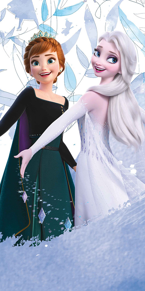 TipTrade Bavlněná froté osuška 70x140 cm - Ledové království Princezny Anna a Elsa