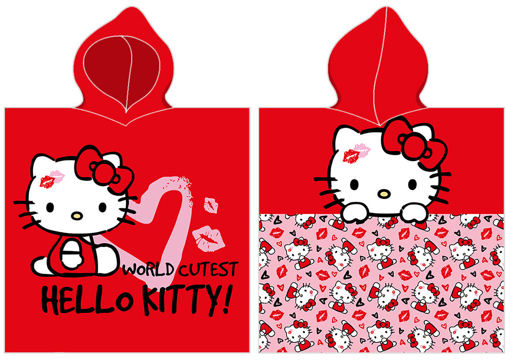 TipTrade Dětské pončo 55x110 cm - Hello Kitty Nejroztomilejší na světě