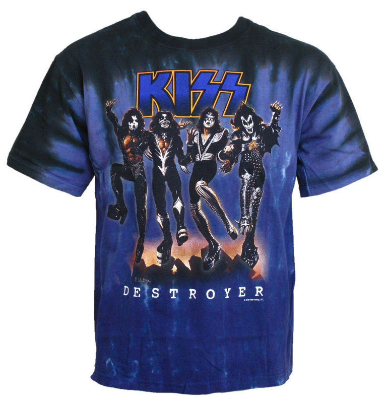 Tričko metal pánské Kiss - Destroyer - LIQUID BLUE - 11907 M