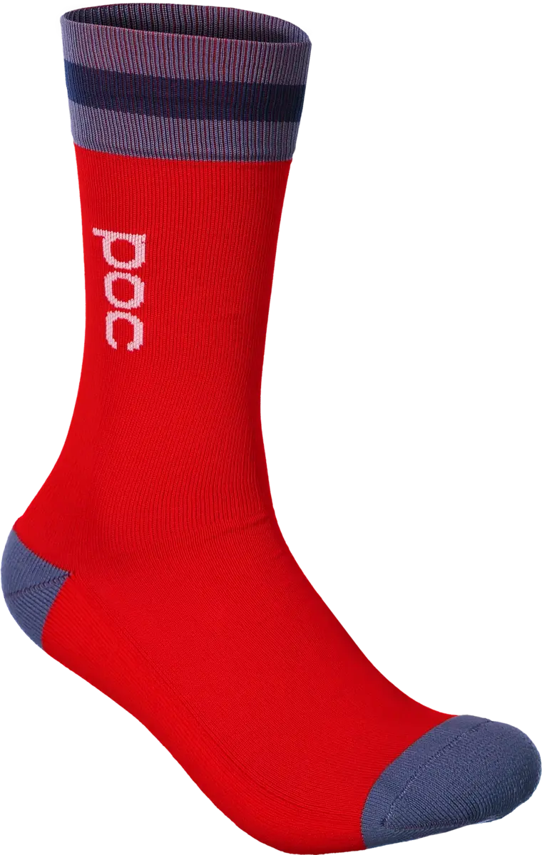 Cyklistické ponožky POC Essential Mid Length Sock, červená, 39-41