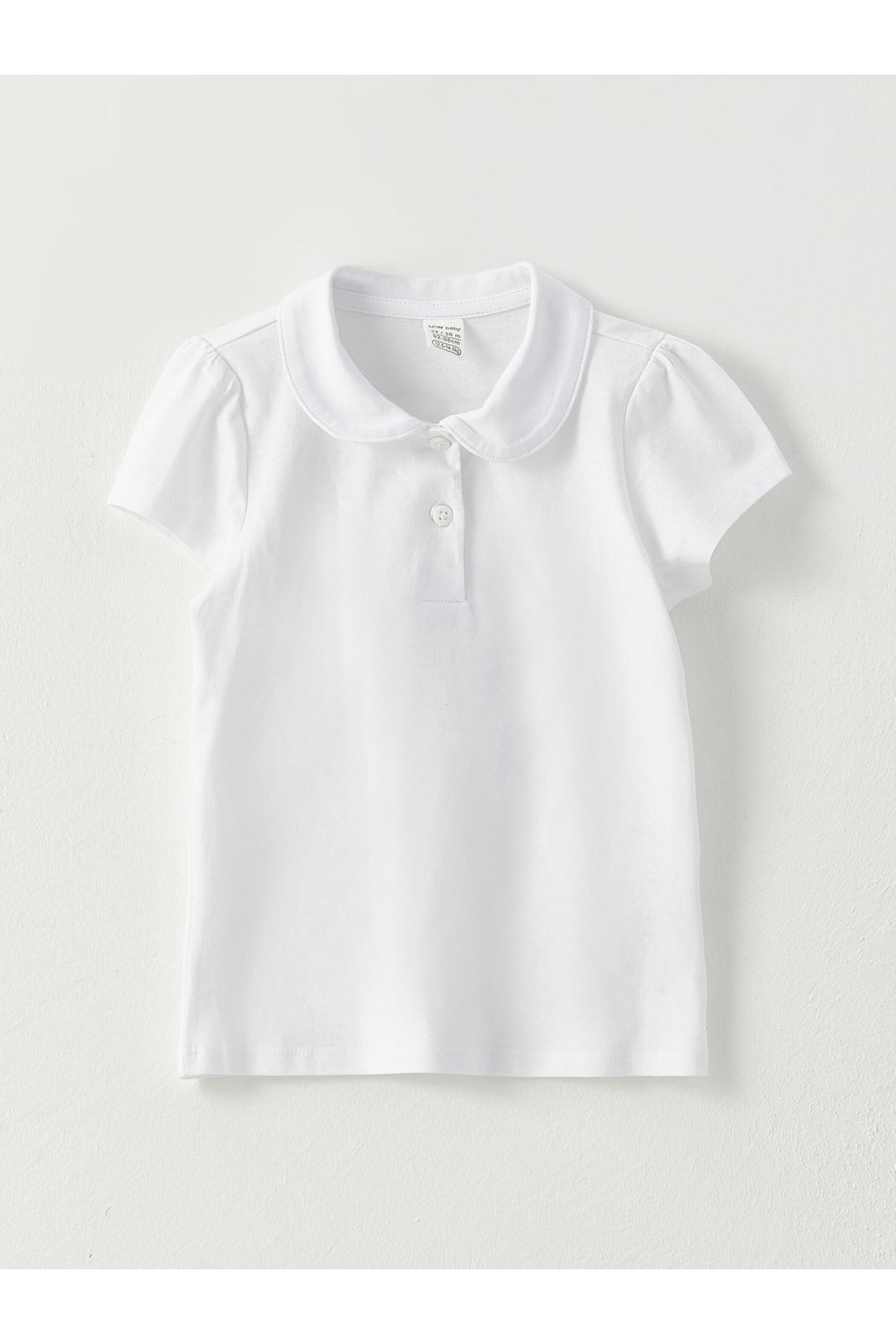 LC Waikiki Basic Baby Girl T-Shirt with Baby Collar Short Sleeves.