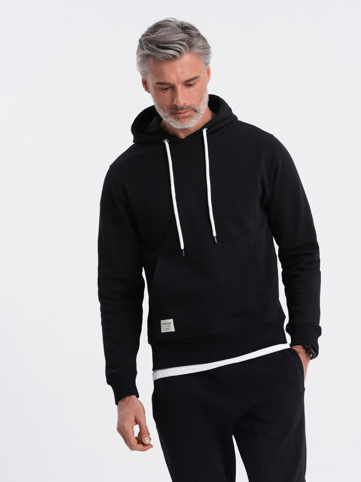 Ombre Men's kangaroo sweatshirt with hood - black