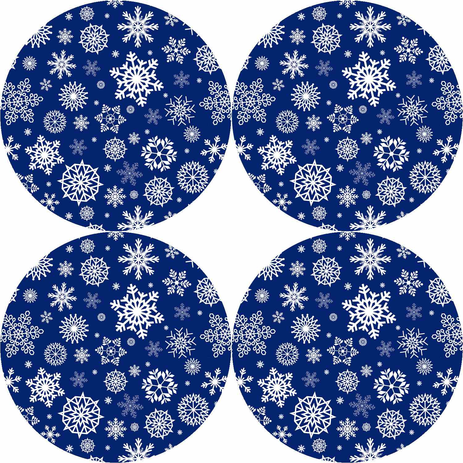 Bertoni Home Unisex's 4 Round Table Pads Set Snow Navy Blue