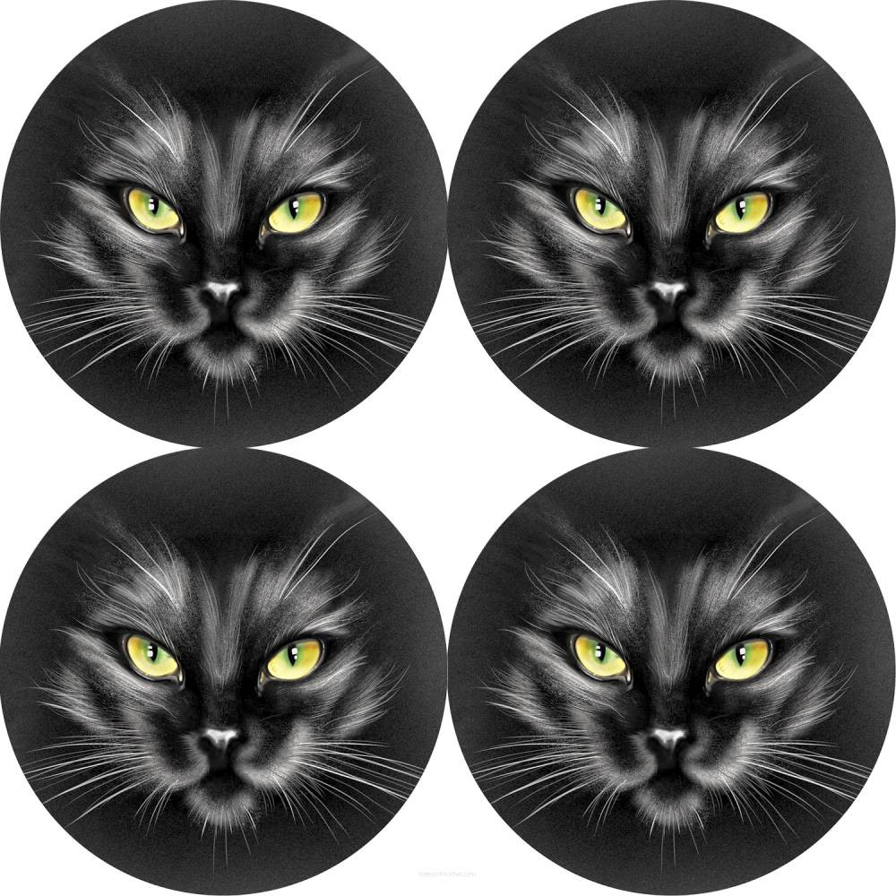 Bertoni Home Unisex's 4 Thick Round Table Pads Set Nero