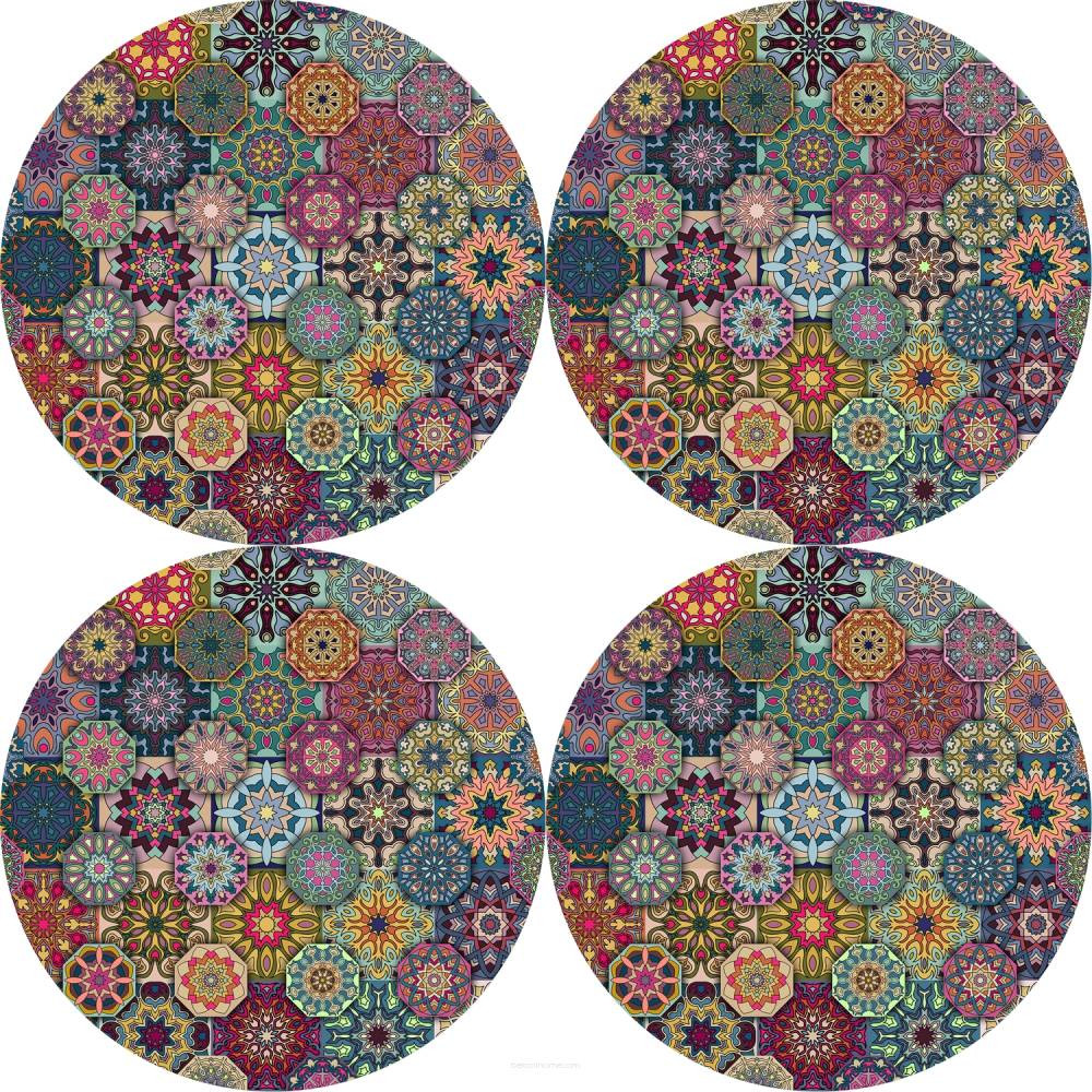 Bertoni Home Unisex's 4 Thick Round Table Pads Set Valencia