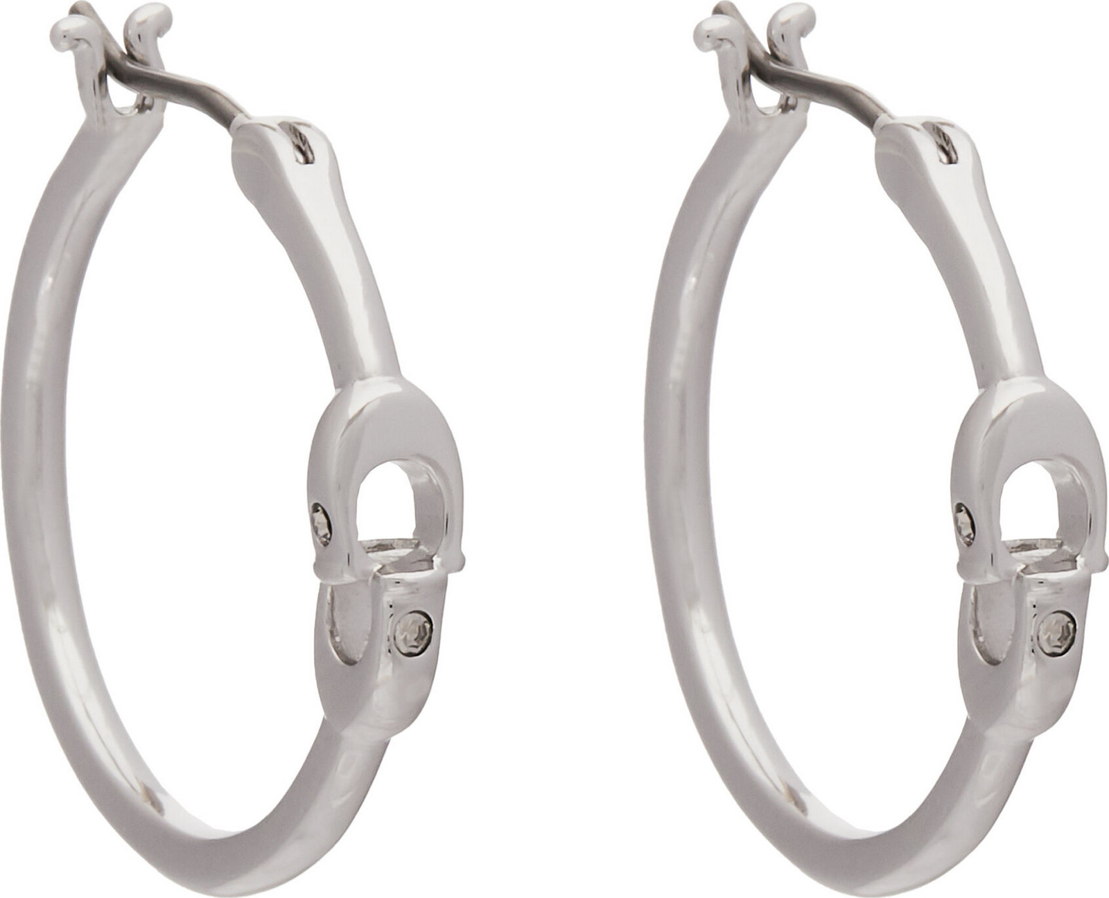 Naušnice Coach Signature Hoop Earrings 37408160RHO030 Stříbrná