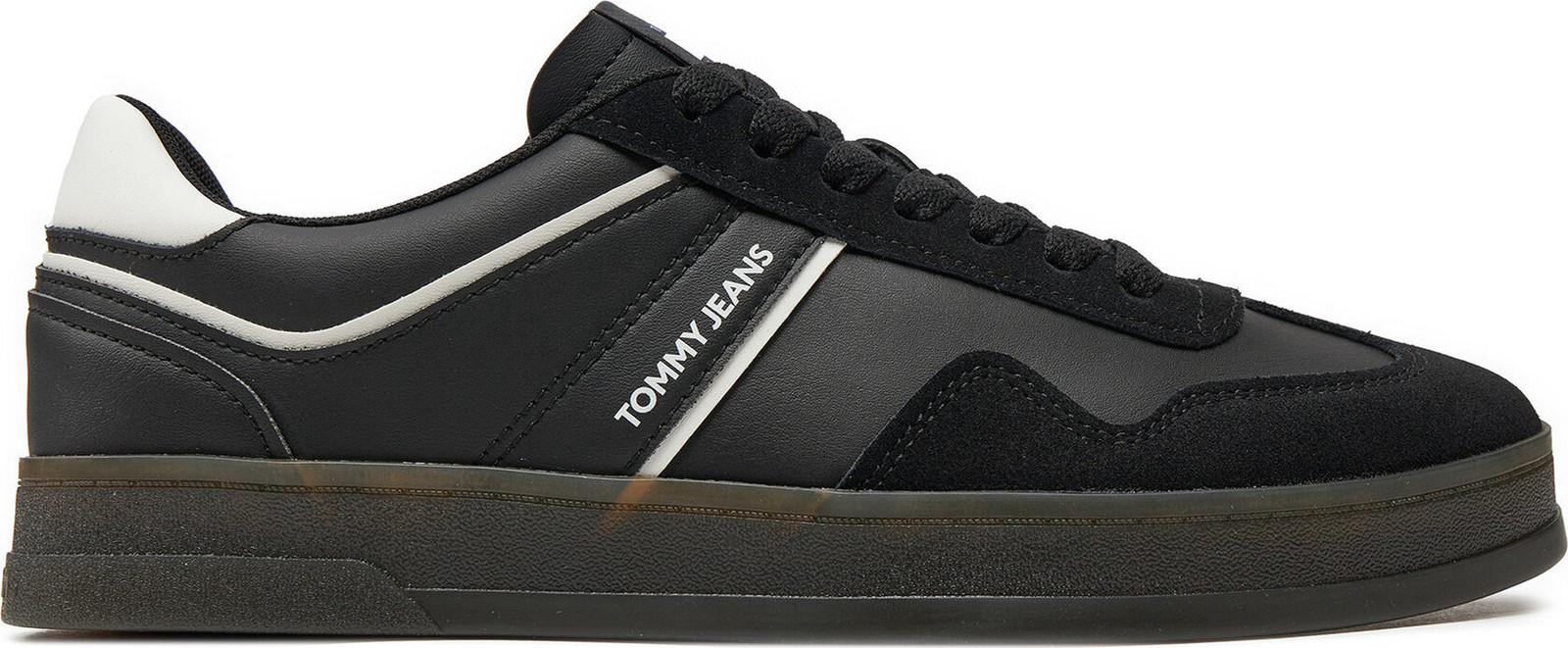 Sneakersy Tommy Jeans Leather Retro Cupsole EM0EM01414 Černá