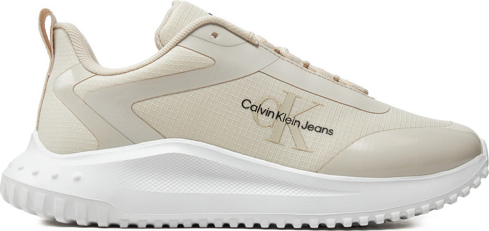 Sneakersy Calvin Klein Jeans Eva Runner Low Lace Mix Ml Wn YW0YW01442 Béžová