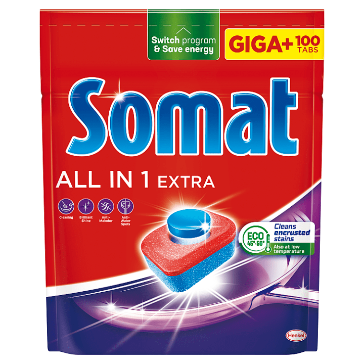 Somat All in 1 Extra tablety do automatické myčky na nádobí 100 ks 1660g