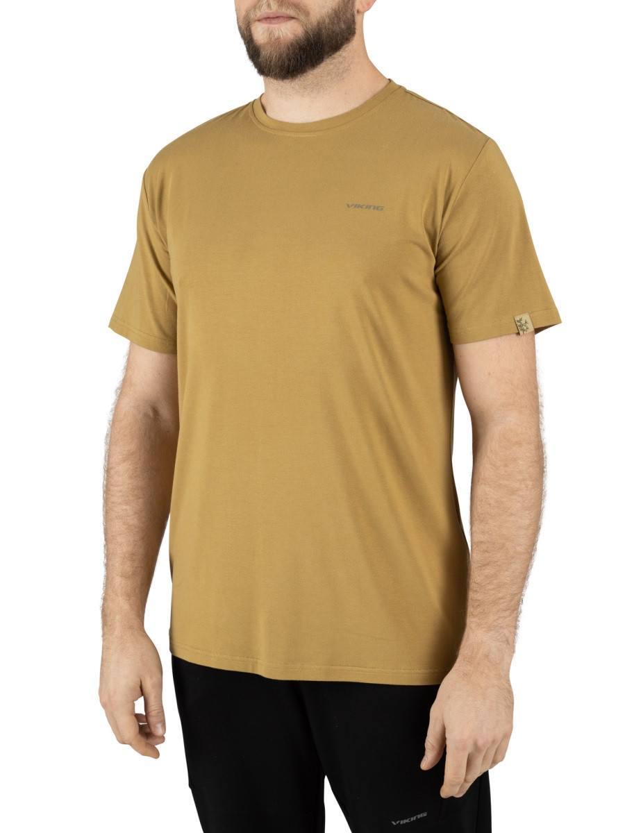 Pánské tričko z bambusu viking harvi světle hnědá l