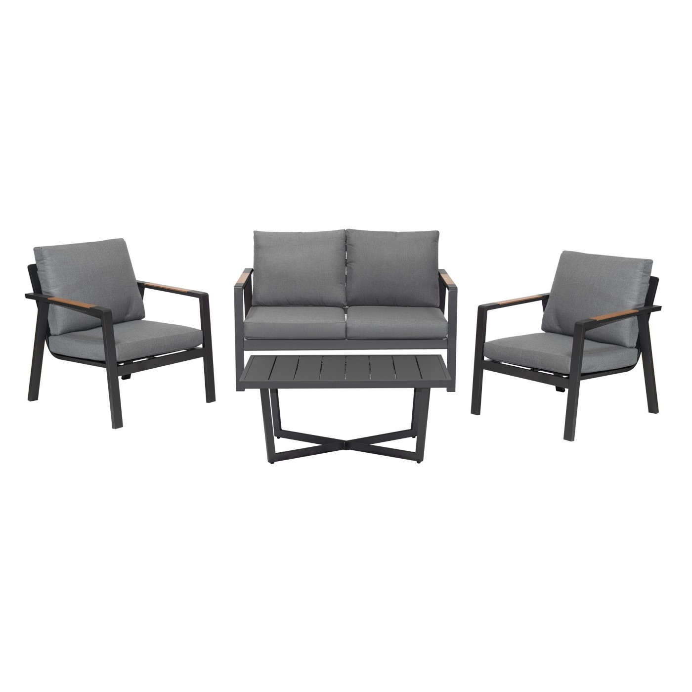 mamido Sada hliníkového nábytku se stolem šedá