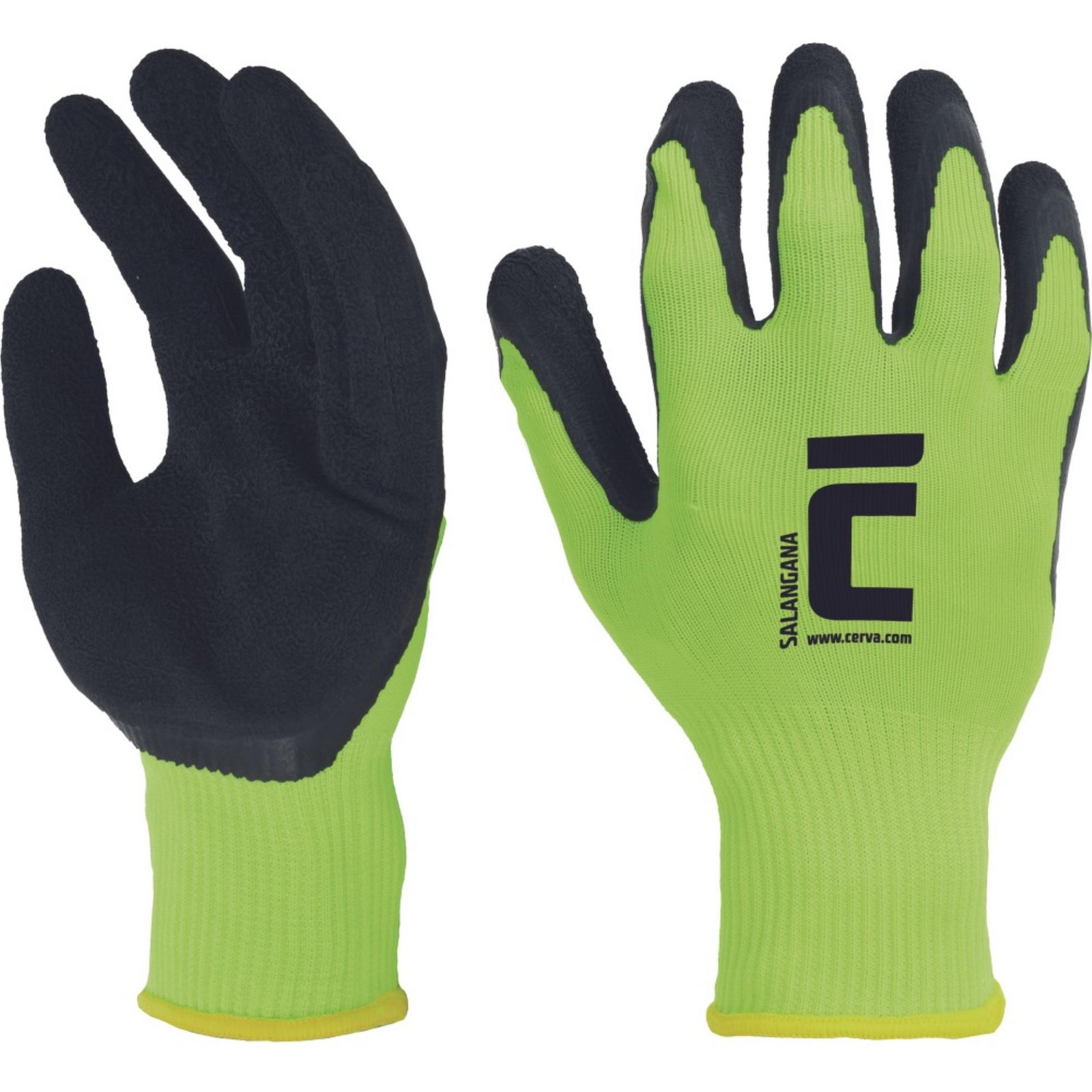 Polomáčené rukavice SALANGANA - žluté, vel. 9