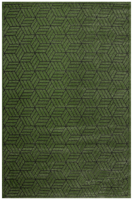 Koberec Teno F0282 F0282 geometrický / kostky, lahvově zelený