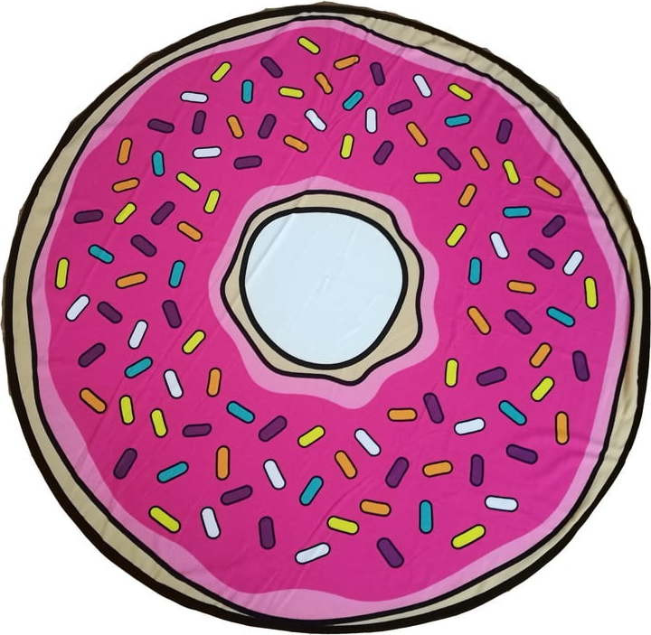 Růžová bavlněná plážová osuška ø 150 cm Donut – JAHU collections