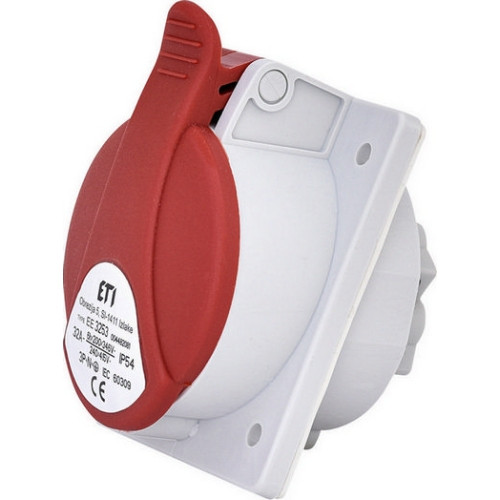 Zásuvka vestavná ETI EE 3253 32A/400V/5P IP54 004482081