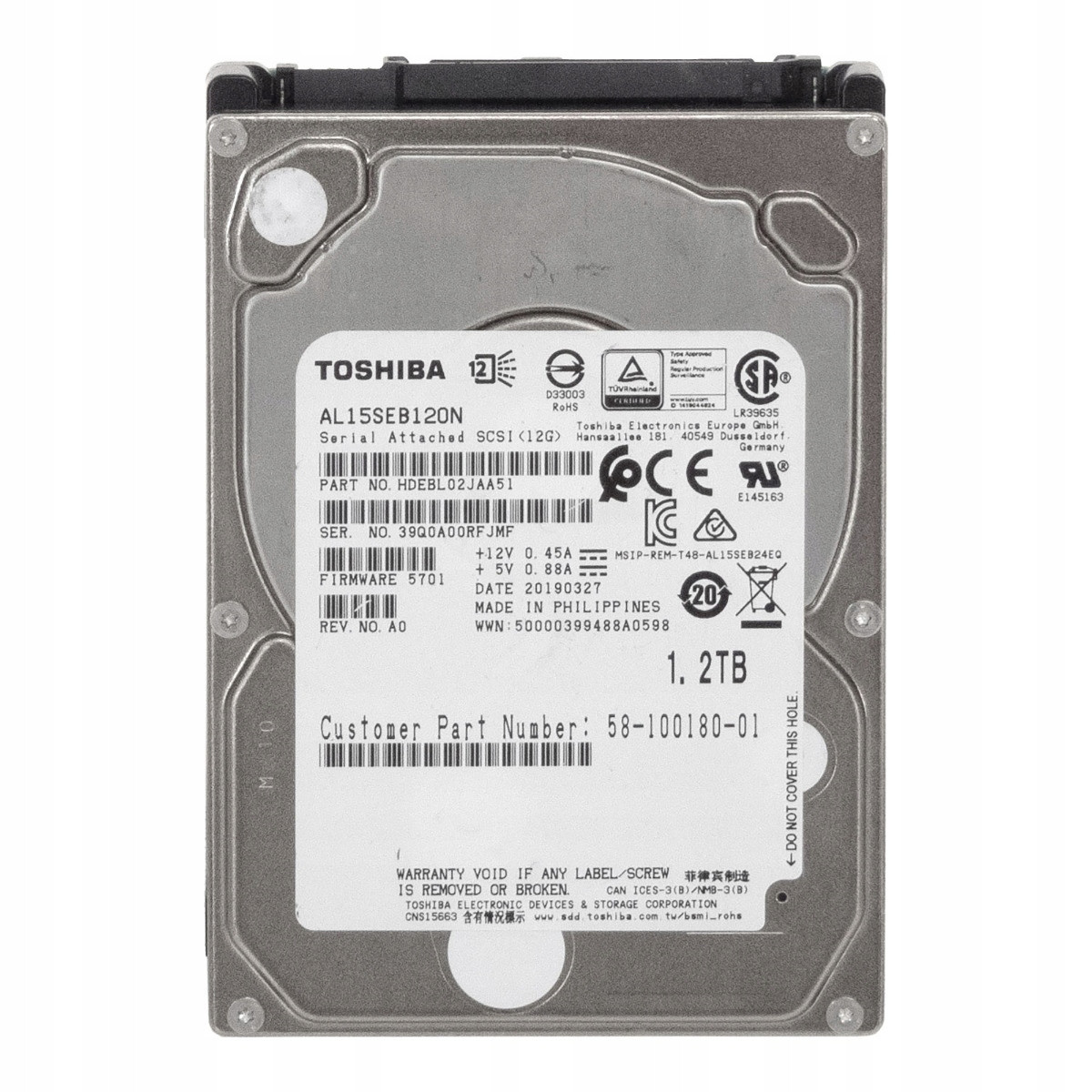 Cisco 58-100180-01 1,2TB 10K 128MB SAS-3 2,5'' AL15SEB120N