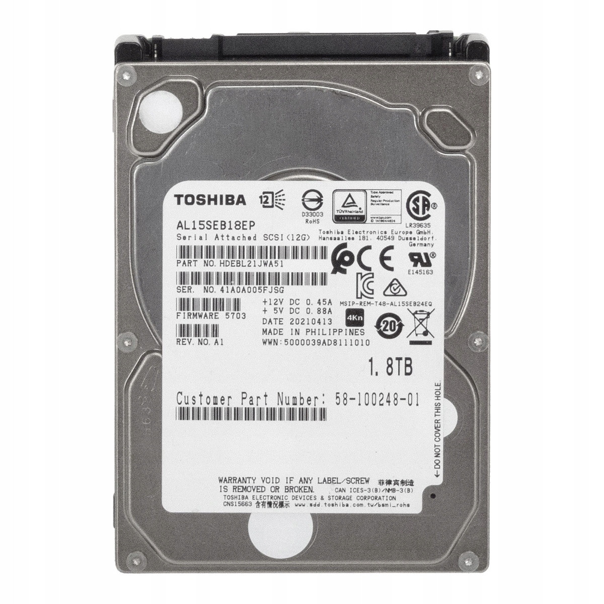 Cisco 58-100248-01 1,8TB 10K 128MB SAS-3 2,5'' AL15SEB18EP