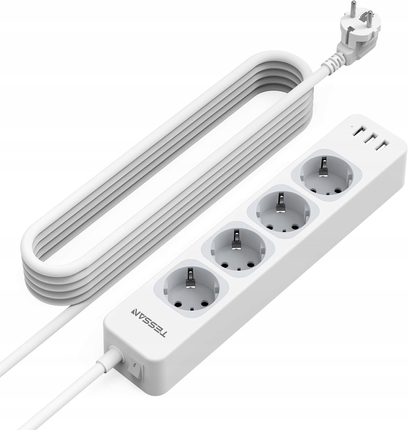 Prodlužovací kabel Tessan TS-307 z Usb na 5 metrů, 3600 W