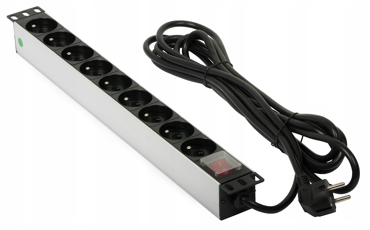 Zásuvková lišta Rack PD-9/5M 1U 19