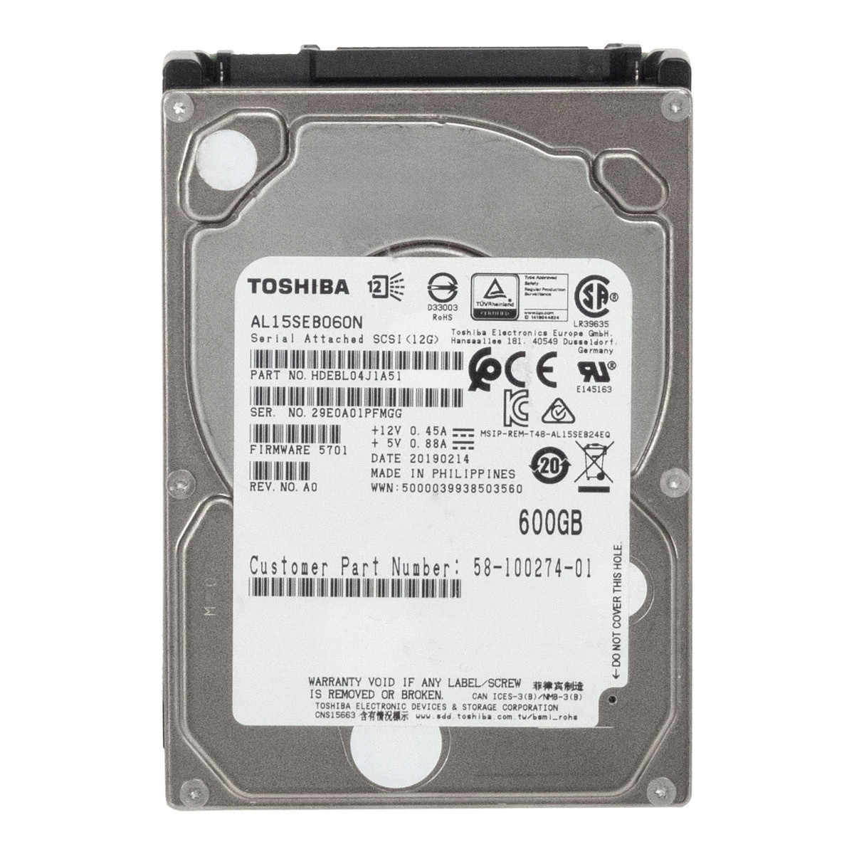 Cisco 58-100274-01 600GB 10K 64MB SAS-3 2.5'' AL15SEB060NY