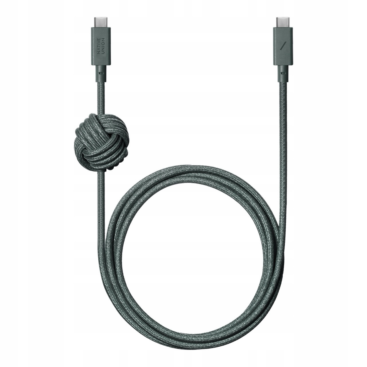 Native Union Kotevní kabel Usb-c na Usb-c 240 W 300 cm – břidlicově zelený