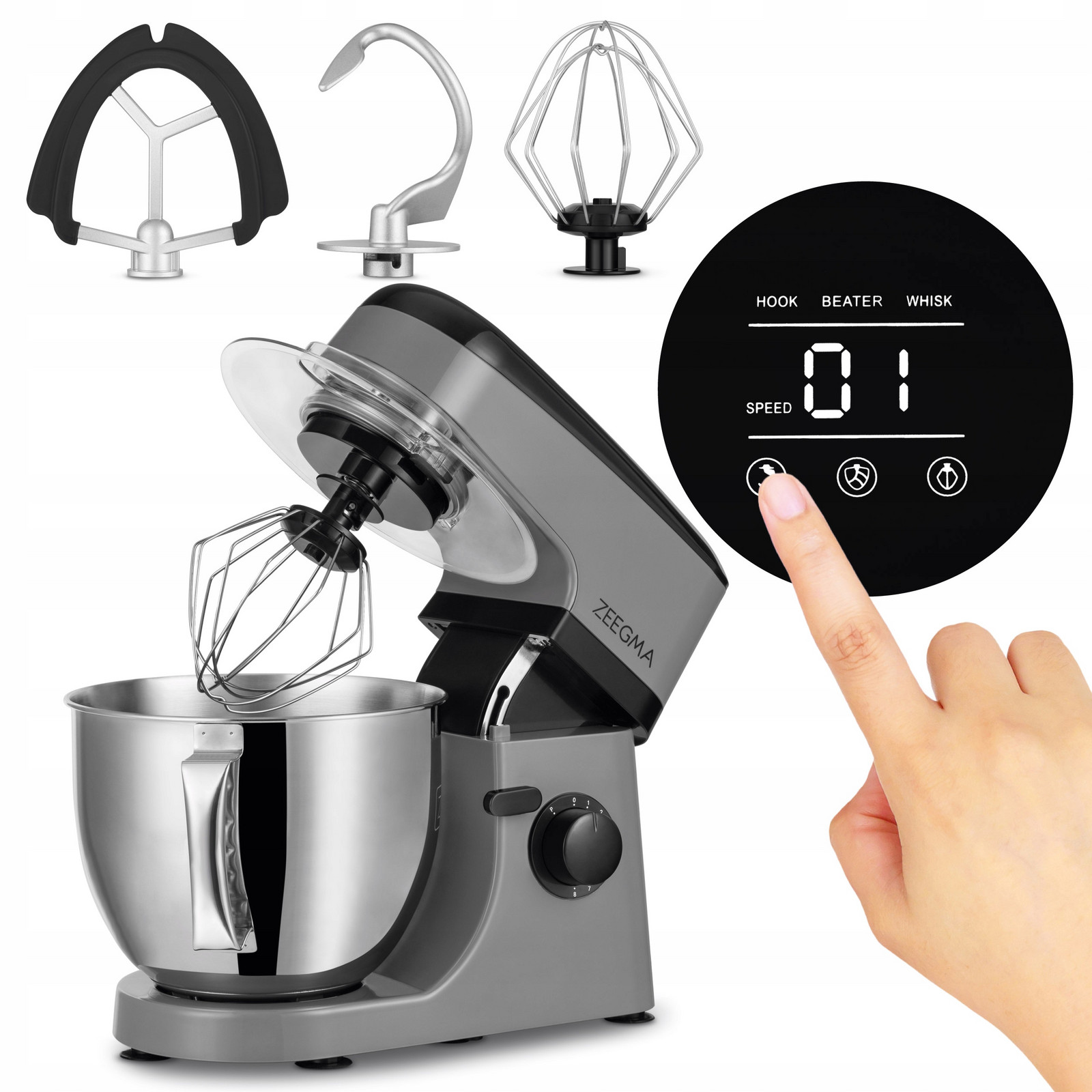 Kuchyňský Robot Planetární Mixér Mísa 5L Malý Míchadla x3 Multifunkční